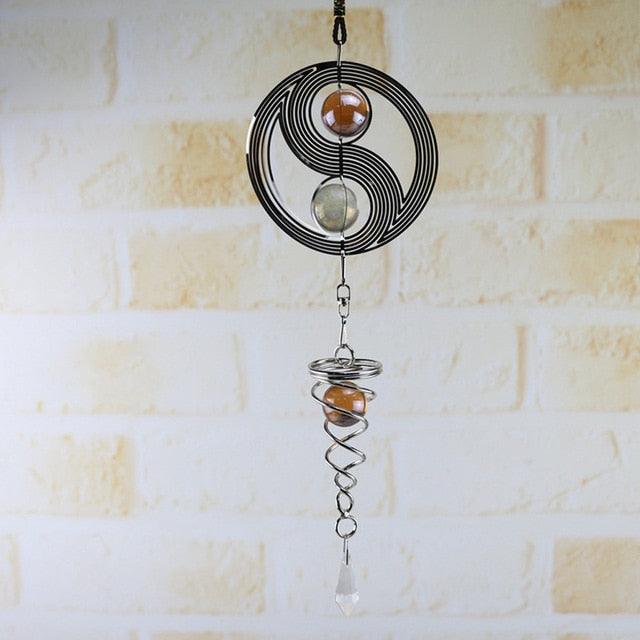 3D Wind Chimes Sun Wind Spinner Metal Hanging Wind Bells Stainless Steel Chimes Church Indoor Outdoor  Garden Porch Balcony Home Decoration Ornament Room Decor
