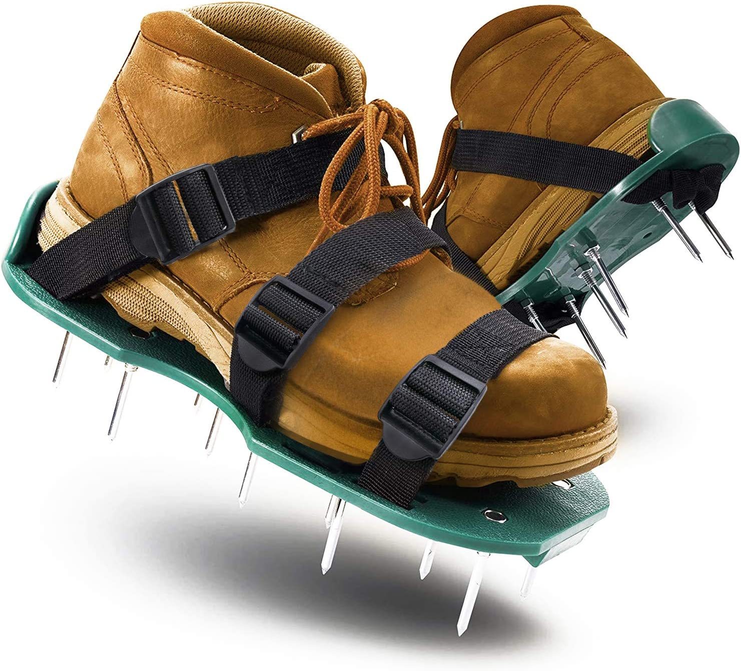 Lawn Aerator Shoes with Metal Spikes for Soil Aeration – One-Size-Fits-All Pre-Assembled Grass Aerator Sandals