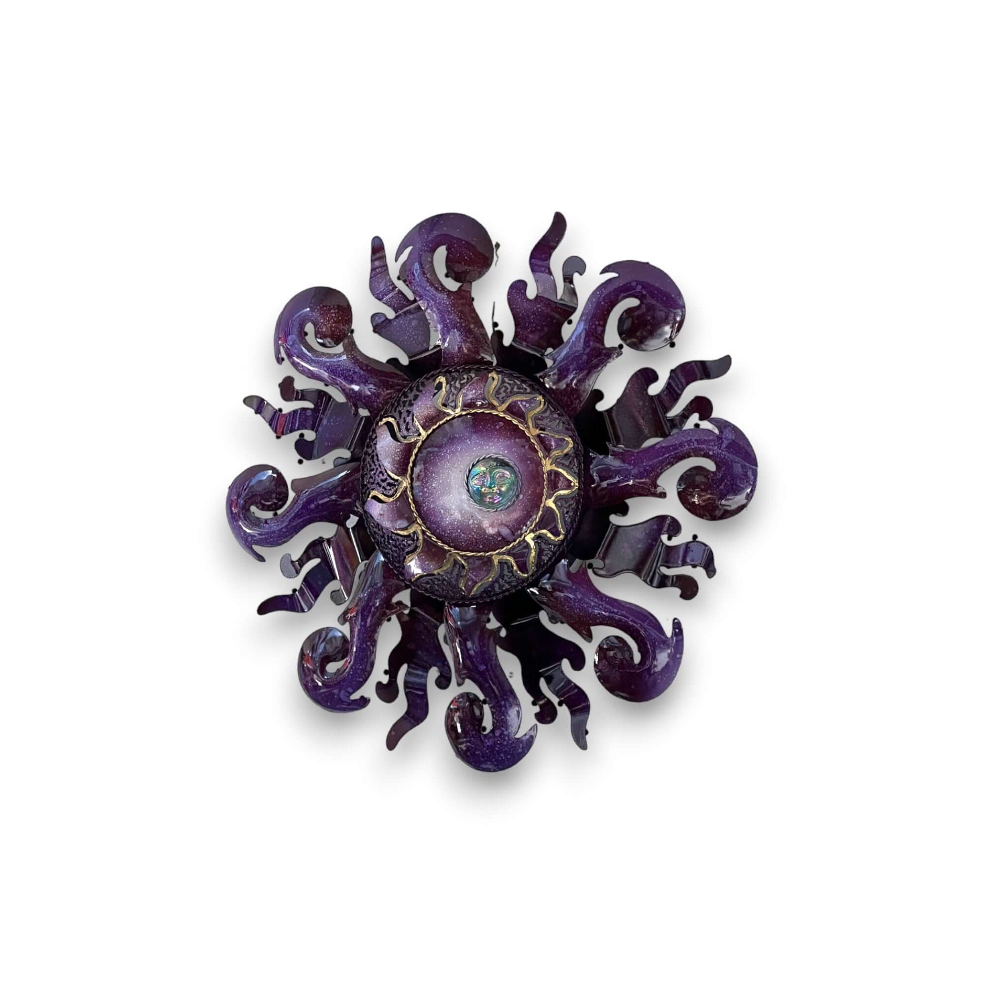 Vibrant Sun Wall Art | 24-Inch Mexican Metal Decor