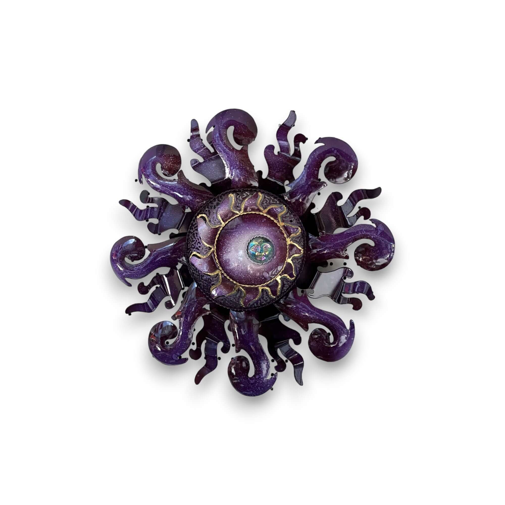 Vibrant Sun Wall Art | 24-Inch Mexican Metal Decor
