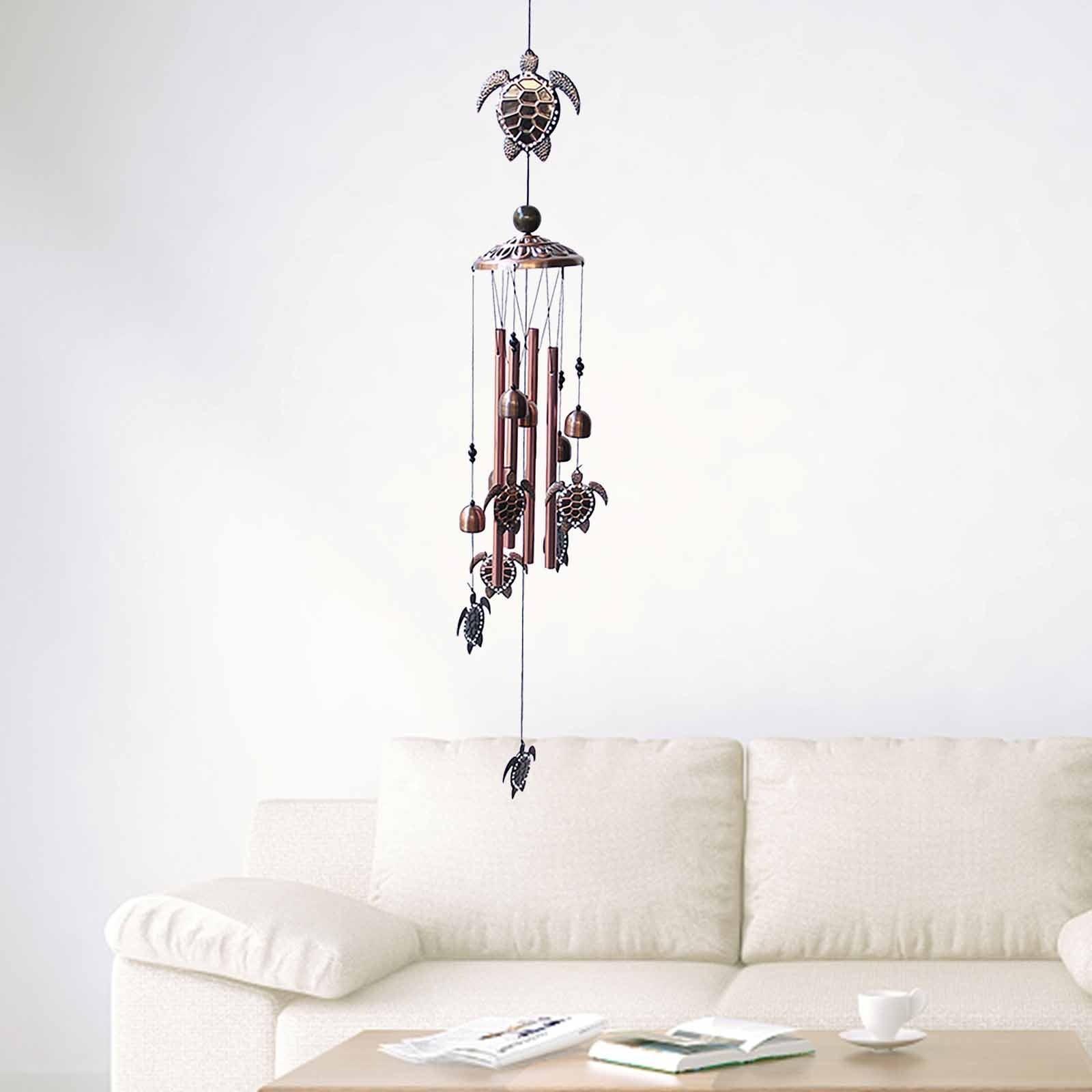 Retro Metal Romantic Wind Catcher Animal Wind Chime Iron Art Wind Bell Tubes Aluminum Tubes Hanging Art Wind Bell Gift Hanging Pendant Ornament For Home Xmas Mom Gifts Festival Balcony Garden Decoration