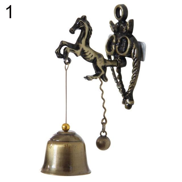 Vintage Horse Elephant Owl Shaped Bell Doorbell Halloween Hanging Accessories Bronze Doorbell Wall Mounted Rustic Door Bell Magnetic Suction Metal Bells For Indoor Outdoor Door Gate Garden Patio Lawn Bar Restaurant